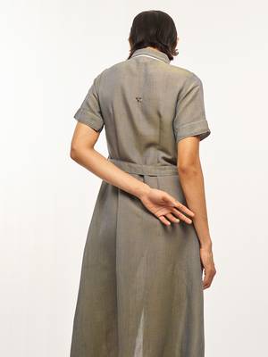 Green plain rayon party-wear-kurtis 5