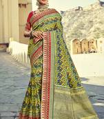   multicolor embroidered silk saree with blouse