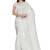 White Plain silk saree with blouse