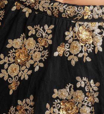 Stunning Black Sequins and Zari Embroidered Designer Heavy Work Lehenga Choli with Dupatta 10