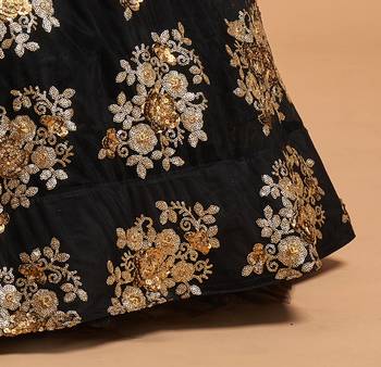 Stunning Black Sequins and Zari Embroidered Designer Heavy Work Lehenga Choli with Dupatta 11