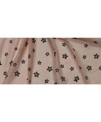 Soft Cotton Stole with Digital Star print and Bead Fringes  Peach 4