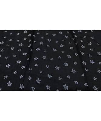 Soft Cotton Stole with Digital Star print and Bead Fringes  Black 4