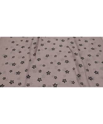 Soft Cotton Stole with Digital Star print and Bead Fringes  Purple 4