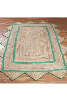 4x7 Ft Braided Jute Area Rug Indian Handmade Woven Rug Outdoor Doormats Jute Rug  Living Room Floor Rug  Boho Rug