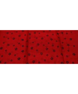 Soft Cotton Stole with Digital Star print and Bead Fringes  Cherry Red 4
