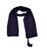 Soft Cotton Stole with Digital Star print and Bead Fringes  Violet
