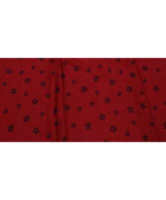 Soft Cotton Stole with Digital Star print and Bead Fringes  Maroon 4
