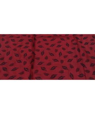 Cotton Stole with Black Coloured Leaves Print and Bead Fringes  Maroon 4