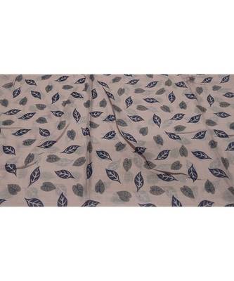 Cotton Stole with Black Coloured Leaves Print and Bead Fringes  Purple 4