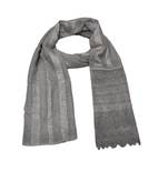 Specially Carfted Cotton and Net Hijabs/ stole  With Tiny Diamonds and Intricate Machine Embroidery  Light Grey