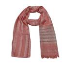 Specially Carfted Cotton and Net Hijabs/ stole  With Tiny Diamonds and Intricate Machine Embroidery  Light Pink