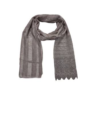 Specially Carfted Cotton and Net Hijabs/ stole  With Tiny Diamonds and Intricate Machine Embroidery  Light Purple 1