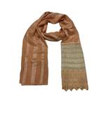 Specially Carfted Cotton and Net Hijabs/ stole  With Tiny Diamonds and Intricate Machine Embroidery  Light Orange