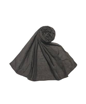 Preminum Cotton  Classy Plain Stole/ Hijab  With Little bit of Sparkle  Dark Grey 2