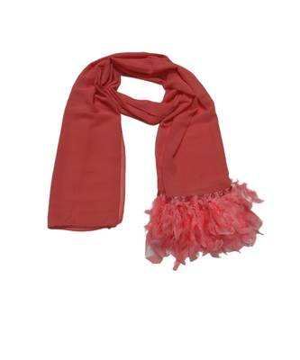 The Feather Collection  Simple Stole with Soft Feathers atteched to it  Neon Pink 1