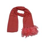 The Feather Collection  Simple Stole with Soft Feathers atteched to it  Neon Pink