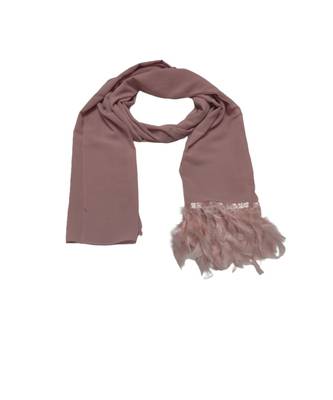 The Feather Collection  Simple Stole with Soft Feathers atteched to it  Light Purple 1