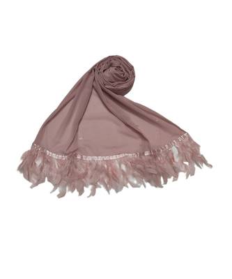 The Feather Collection  Simple Stole with Soft Feathers atteched to it  Light Purple 2