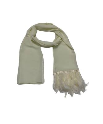 The Feather Collection  Simple Stole with Soft Feathers atteched to it  Lemon Yellow 1