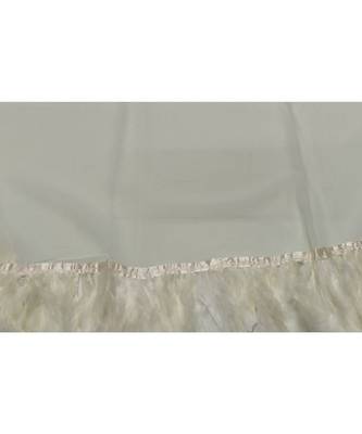 The Feather Collection  Simple Stole with Soft Feathers atteched to it  Lemon Yellow 4