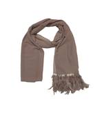 The Feather Collection  Simple Stole with Soft Feathers atteched to it  Pastel Brown