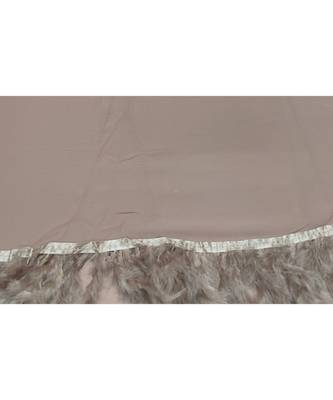 The Feather Collection  Simple Stole with Soft Feathers atteched to it  Pastel Brown 4