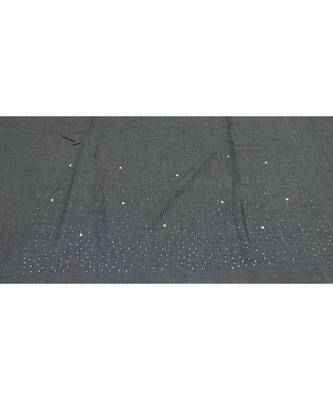 Classic and Simple Stole  With Beautiful Diamond and Pearl Stones on One side of the stole  Dark Grey 4