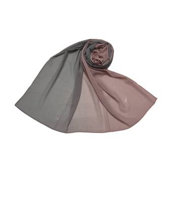 Trendy Ombre Collection  Hijab/ Stole with 2 colours blending in with each other  Purple & Grey 1