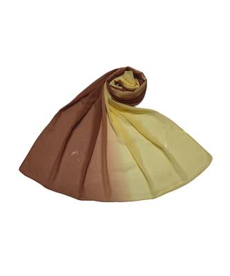 Trendy Ombre Collection  Hijab/ Stole with 2 colours blending in with each other  Yellow & Brown 1