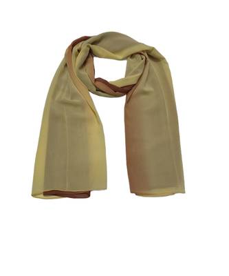 Trendy Ombre Collection  Hijab/ Stole with 2 colours blending in with each other  Yellow & Brown 2