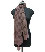 Unique Crinkle Cotton Hijab/ Stole  With Stunning Checkered Box Black Print and Cute Pompoms  Light Purple