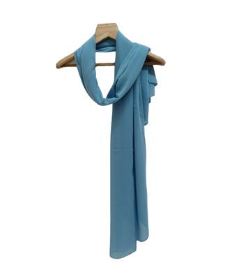 Best Quality Chiffon Stole  The Most Graceful Chiffon Plain Stole  Teal Blue 1