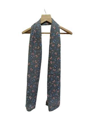Adorable Crinkle Cotton Stole/ Hijab  With Digital Print of Cute Butterflies on the Entire Stole  Grey 3