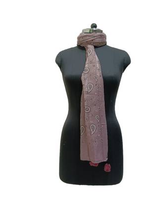 Classy Soft Cotton Hijab/ Stole  With Pretty Looking Digital Print and Cute Little Pompoms  Light Purple 1