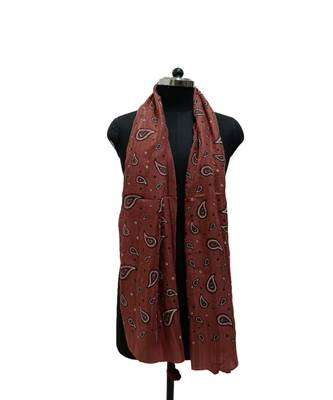 Classy Soft Cotton Hijab/ Stole  With Pretty Looking Digital Print and Cute Little Pompoms  Light Maroon 3