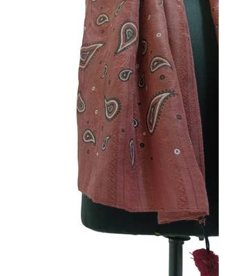 Classy Soft Cotton Hijab/ Stole  With Pretty Looking Digital Print and Cute Little Pompoms  Light Maroon 4