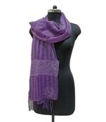 Charming Cotton Stoles  With Nice Wavy Design Lace and Beautiful Flower Patch with Fringes  Violet