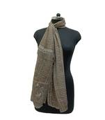 Magnificent Cotton Stole/ HIjab  With Enhancing Floral Embroidery and Net Lace  Brown