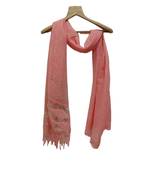 Soft Cotton and Net Hijab/ Stole  With Golden Sequince Design on the Net Part and Beautiful Fringes  Dark Orange