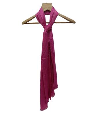 Sparkling Shimmer Stole/ Hijab  Plain Shimmer Stole with Nice Thread Fringes  Magenta 1