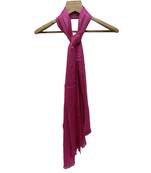 Sparkling Shimmer Stole/ Hijab  Plain Shimmer Stole with Nice Thread Fringes  Magenta