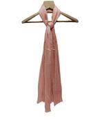 Sparkling Shimmer Stole/ Hijab  Plain Shimmer Stole with Nice Thread Fringes  Light Orange