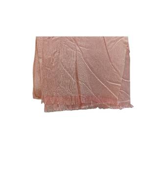 Sparkling Shimmer Stole/ Hijab  Plain Shimmer Stole with Nice Thread Fringes  Light Orange 4