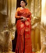 Red Zari Weaved Kanjivaram Saree with Blouse Piece