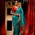 Handloom Firozi Katan Silk Banarasi Saree with Blouse Piece