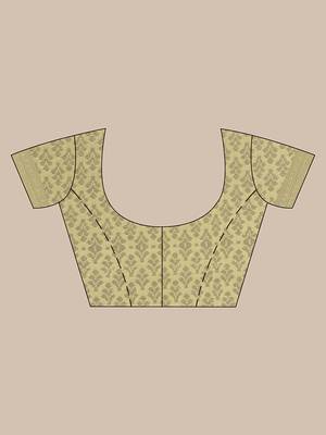 Handwoven Pista Kubera Pattu Saree with Blouse Piece 5