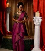 Handwoven Purple Kubera Pattu Saree with Blouse Piece