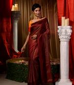 Handwoven Maroon Kubera Pattu Saree with Blouse Piece
