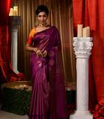 Handwoven Purple Kubera Pattu Saree with Blouse Piece